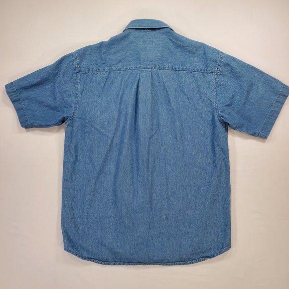 Landhaus C&A Naturally Shirt Mens Medium Blue Denim Classic Fit Button Up Casual - Picture 11 of 15